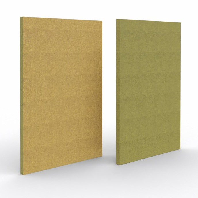Główna galeria - Ścianka podłogowa Softwork Ekran akustyczny tapicerowany 1300 x 850 x 55 mm, bez podstawy, Tkanina Step / Step melange ochra i ciemnozielony (3)