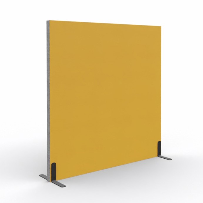 Główna galeria - Ścianka podłogowa Softwork Ekran akustyczny tapicerowany 1300 x 1250 x 55 mm, bez podstawy, Tkanina Step / Step melange szary i ochra żółta (2)