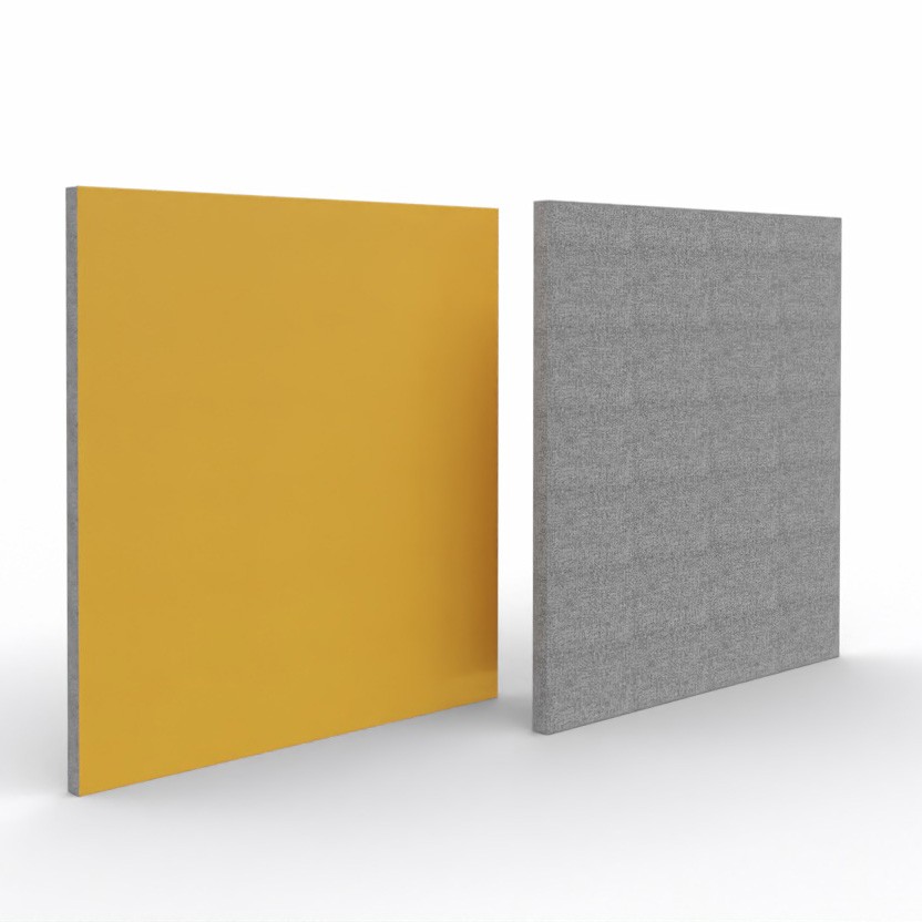 Główna galeria - Ścianka podłogowa Softwork Ekran akustyczny tapicerowany 1300 x 1250 x 55 mm, bez podstawy, Tkanina Step / Step melange szary i ochra żółta (3)