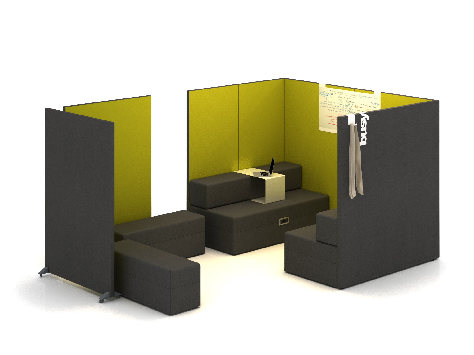 Ścianka podłogowa Softwork Ekran akustyczny tapicerowany 1300 x 850 x 55 mm, bez podstawy, Tkanina Step niebieski