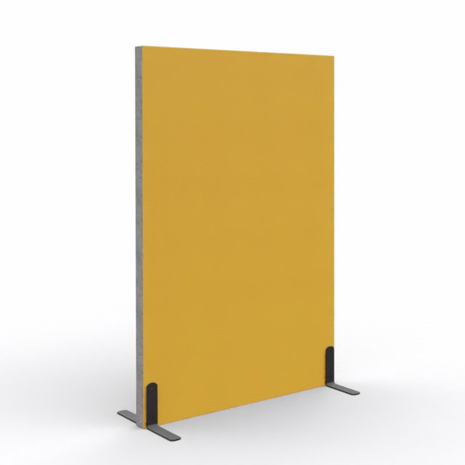 Główna galeria - Ścianka podłogowa Softwork Ekran akustyczny tapicerowany 1300 x 850 x 55 mm, bez podstawy, Tkanina Step / Step melange szary i ochra żółta (3)