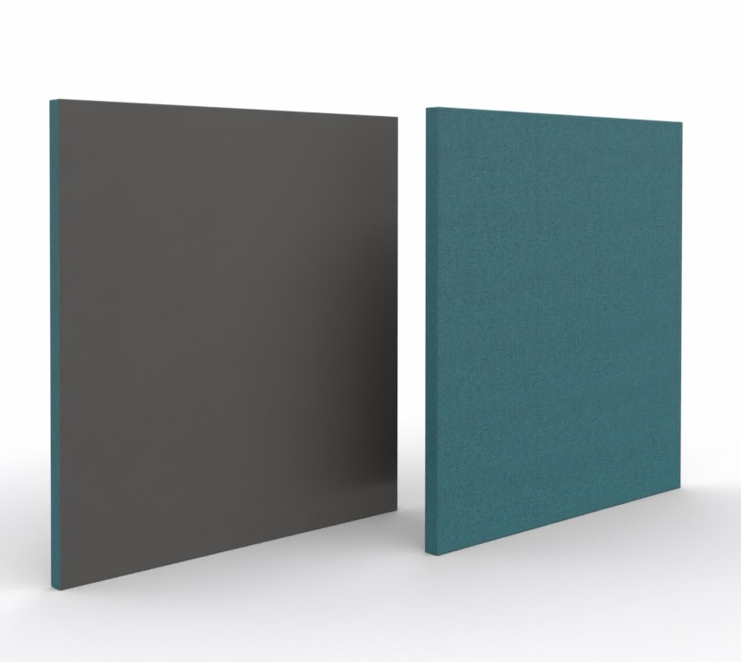Główna galeria - Ścianka podłogowa Softwork Ekran akustyczny tapicerowany 1300 x 1250 x 55 mm, bez podstawy, Tkanina Step melange turkus i ciemnoszary (2)