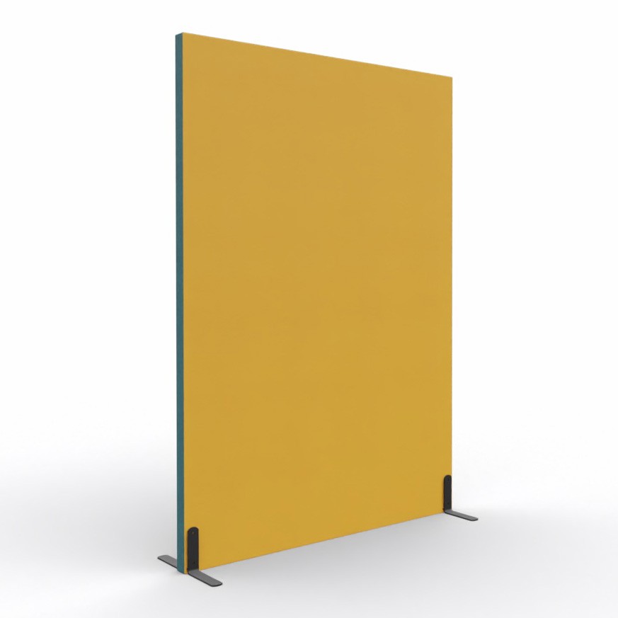 Ścianka podłogowa Softwork Ekran akustyczny tapicerowany 1800 x 1600 x 55 mm, bez podstawy, Tkanina Step ochra żółta i turkus