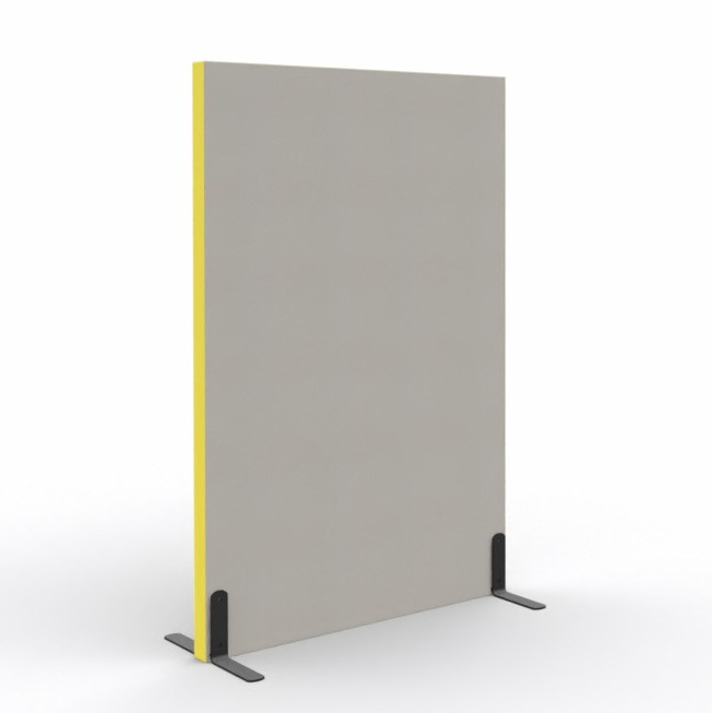 Główna galeria - Ścianka podłogowa Softwork Ekran akustyczny tapicerowany 1300 x 850 x 55 mm, bez podstawy, Tkanina Step Cytrynowy i szary (13)