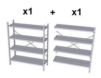 Główna galeria - Regał metalowy, magazynowy 1500x1200x400mm 4 półek 280kg (7)