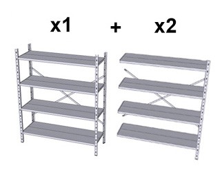 Główna galeria - Regał metalowy, magazynowy 1500x1200x400mm 4 półek 280kg (8)