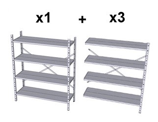 Główna galeria - Regał metalowy, magazynowy 1500x1200x400mm 4 półek 280kg (9)