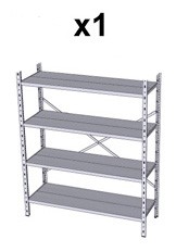 Główna galeria - Regał metalowy, magazynowy 1500x1200x400mm 4 półek 280kg (10)