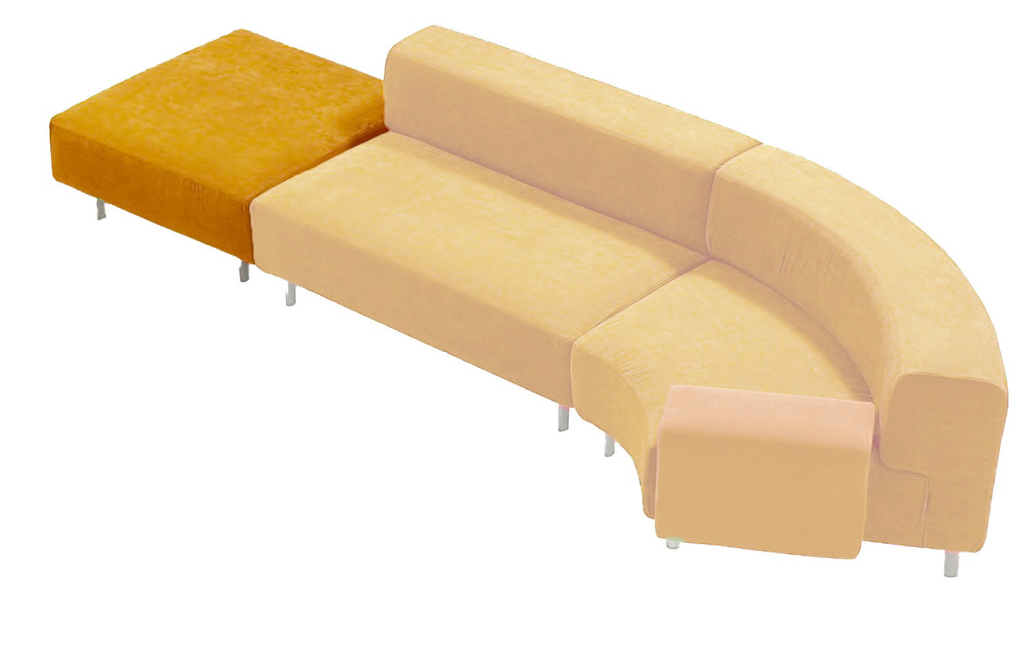 Główna galeria - Sofa modułowa Millecento - moduł prosty bez oparcia 130 (2)