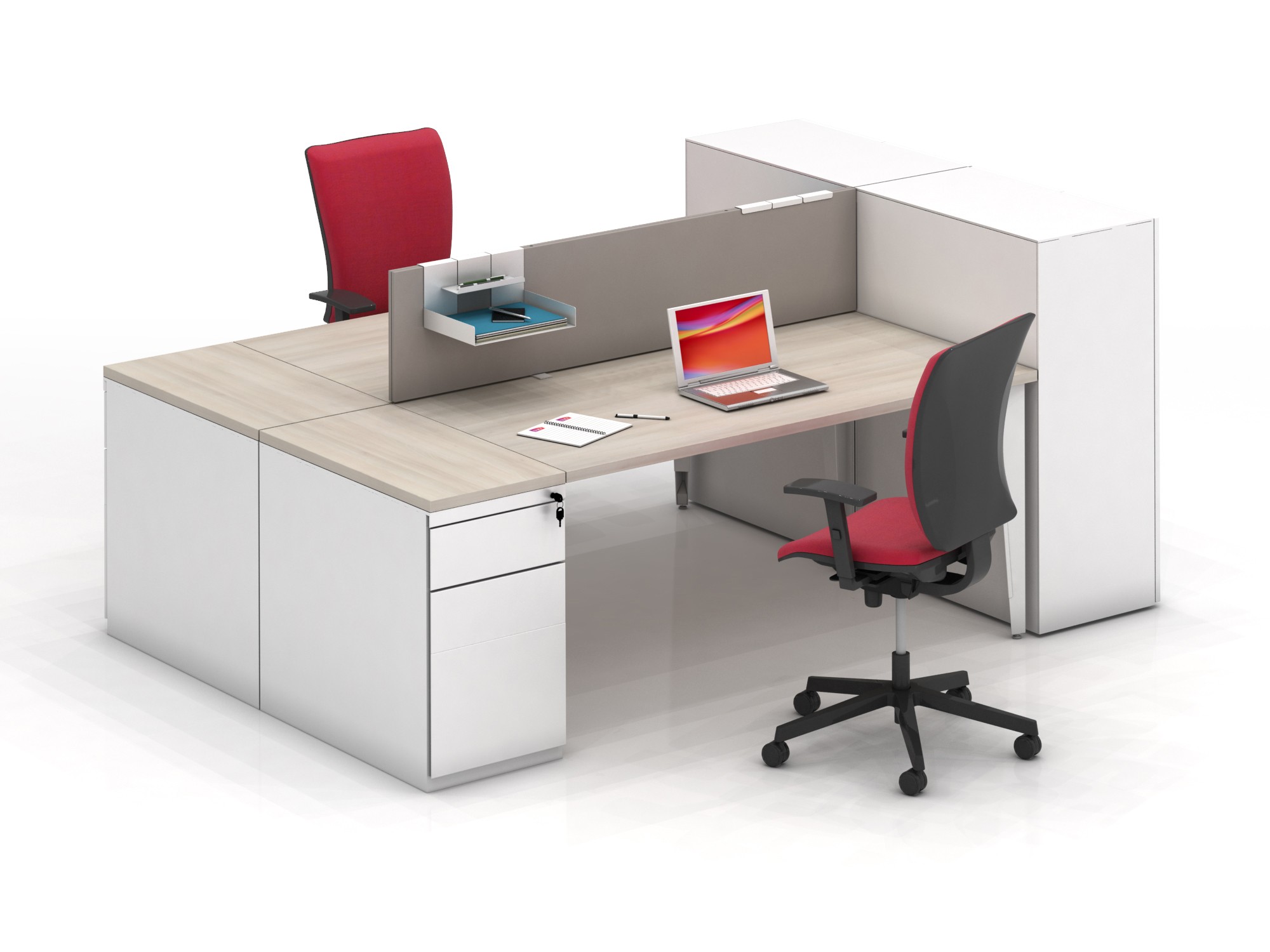 Kontenerek biurowy stacjonarny duży metalowy Klea 336 ciemnoszary