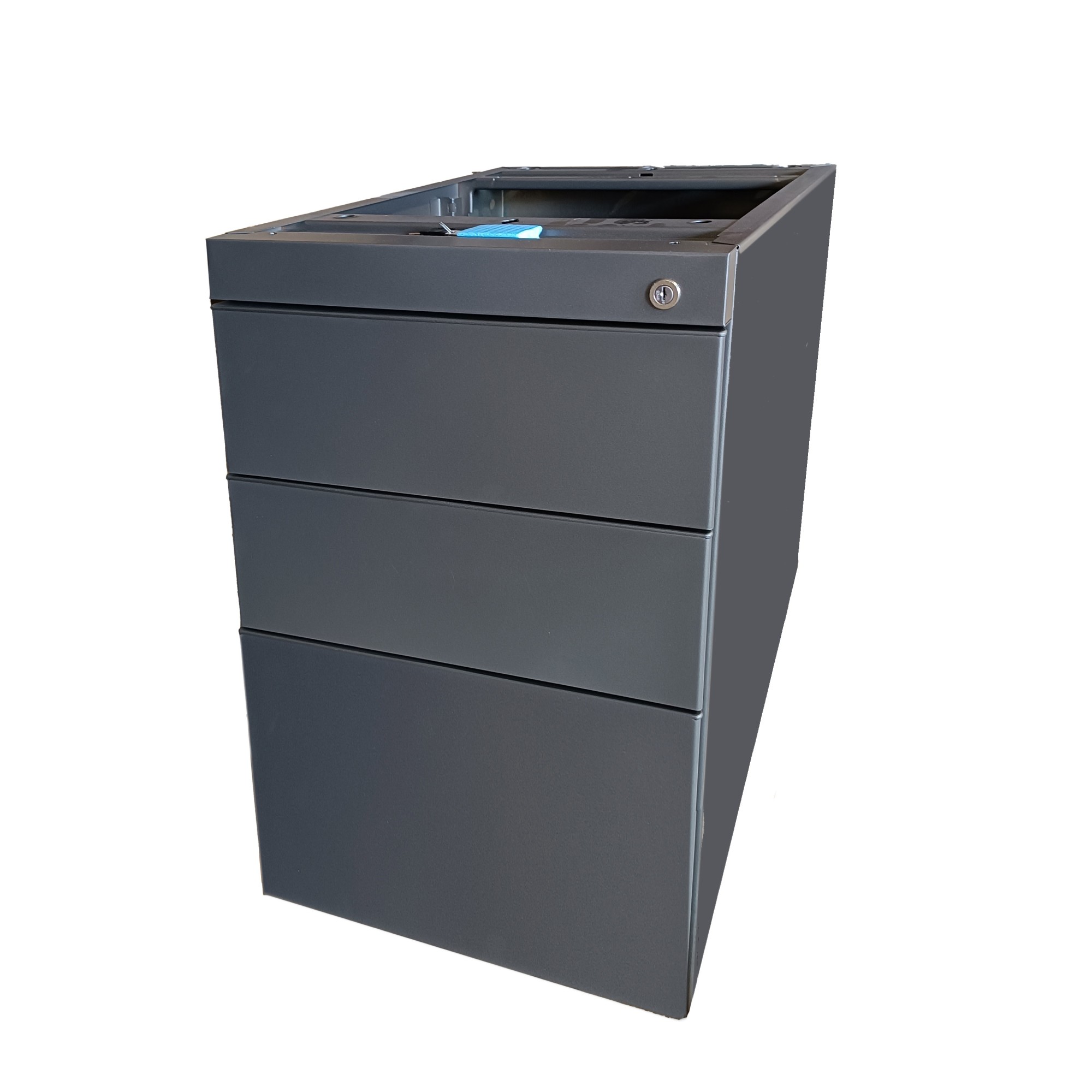 Główna galeria - Kontenerek biurowy stacjonarny duży metalowy Klea 336 ciemnoszary (4)