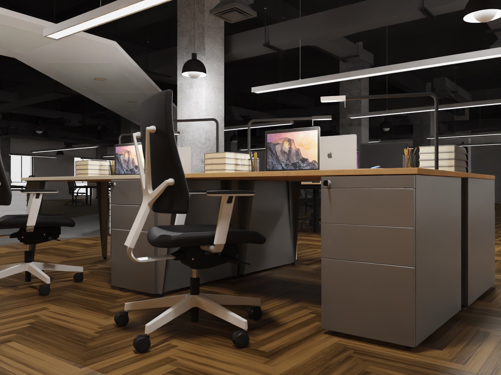 Główna galeria - Kontenerek biurowy stacjonarny duży metalowy Klea 336 srebrny (4)