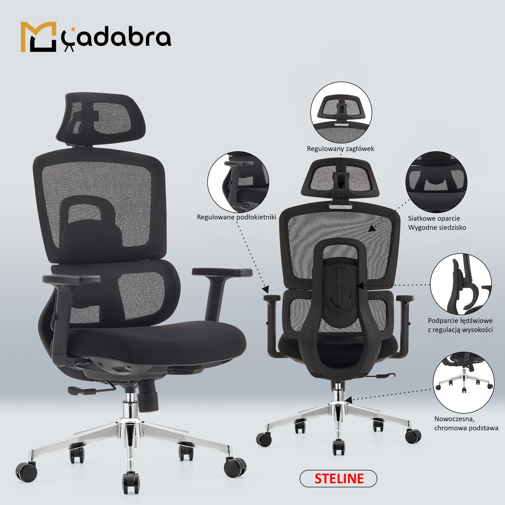 Główna galeria - Ergonomiczny fotel obrotowy STELINE (6)