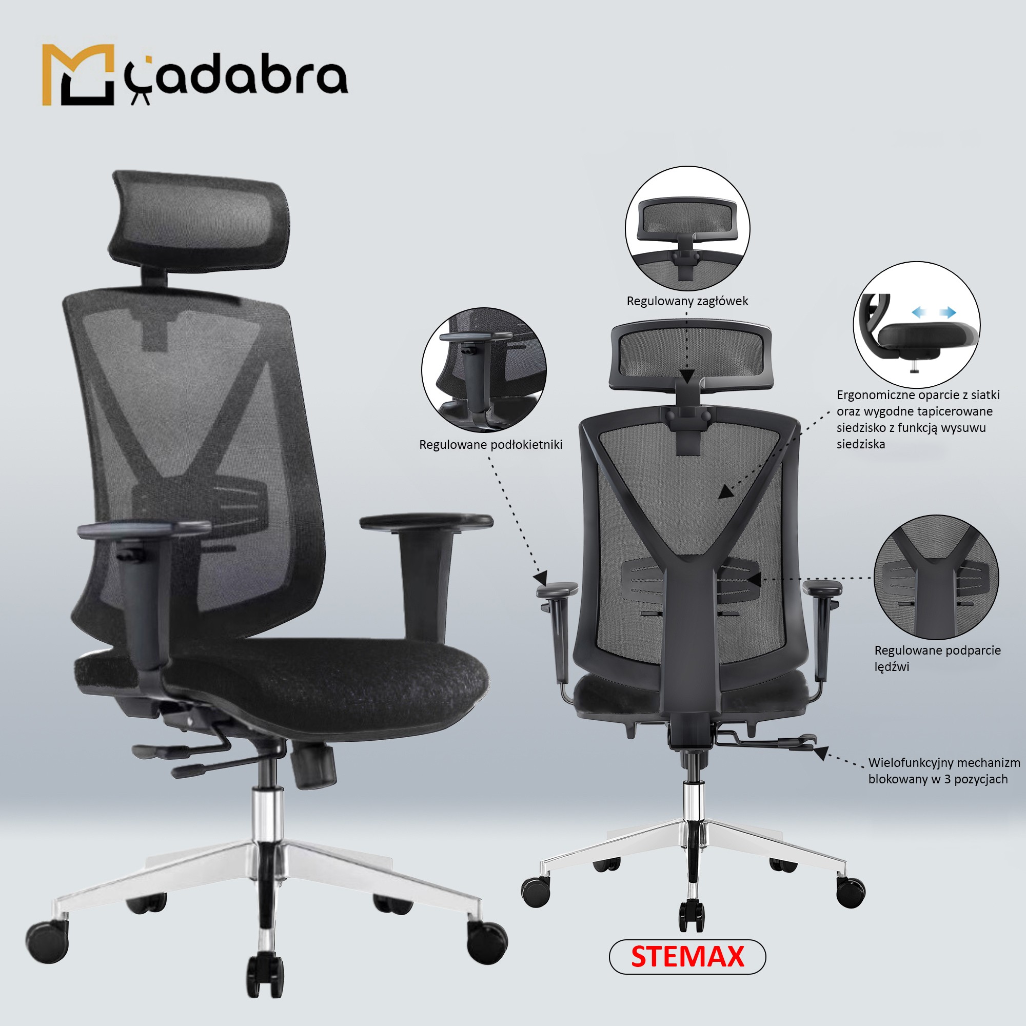 Główna galeria - Ergonomiczny fotel obrotowy STEMAX (2)