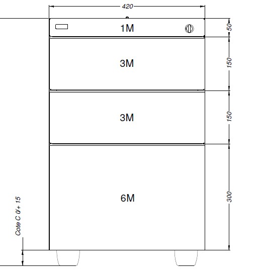 Główna galeria - Kontenerek biurowy stacjonarny duży metalowy Klea 336 czarny (3)