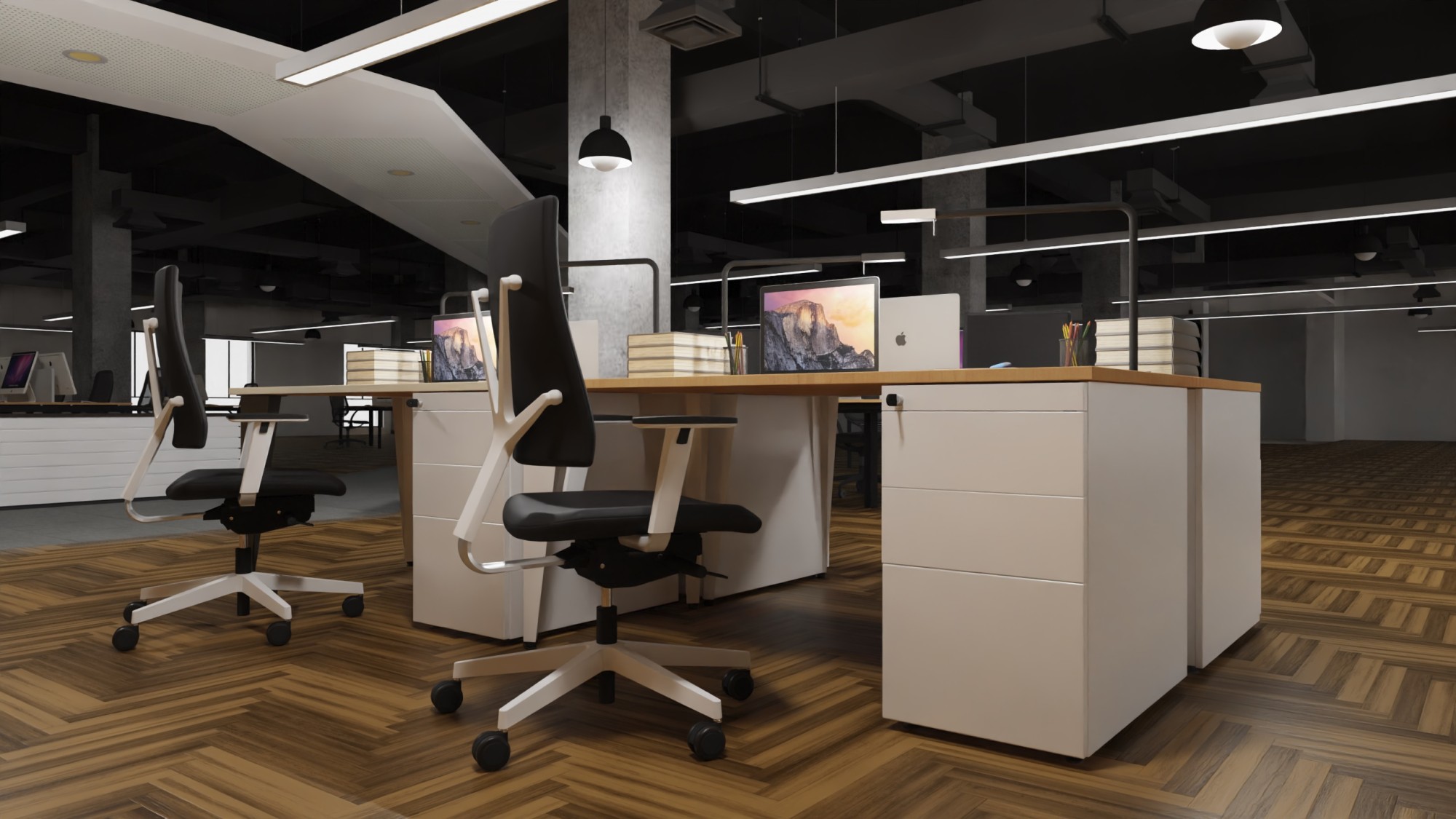 Główna galeria - Kontenerek biurowy stacjonarny duży metalowy Klea 336 biały (7)