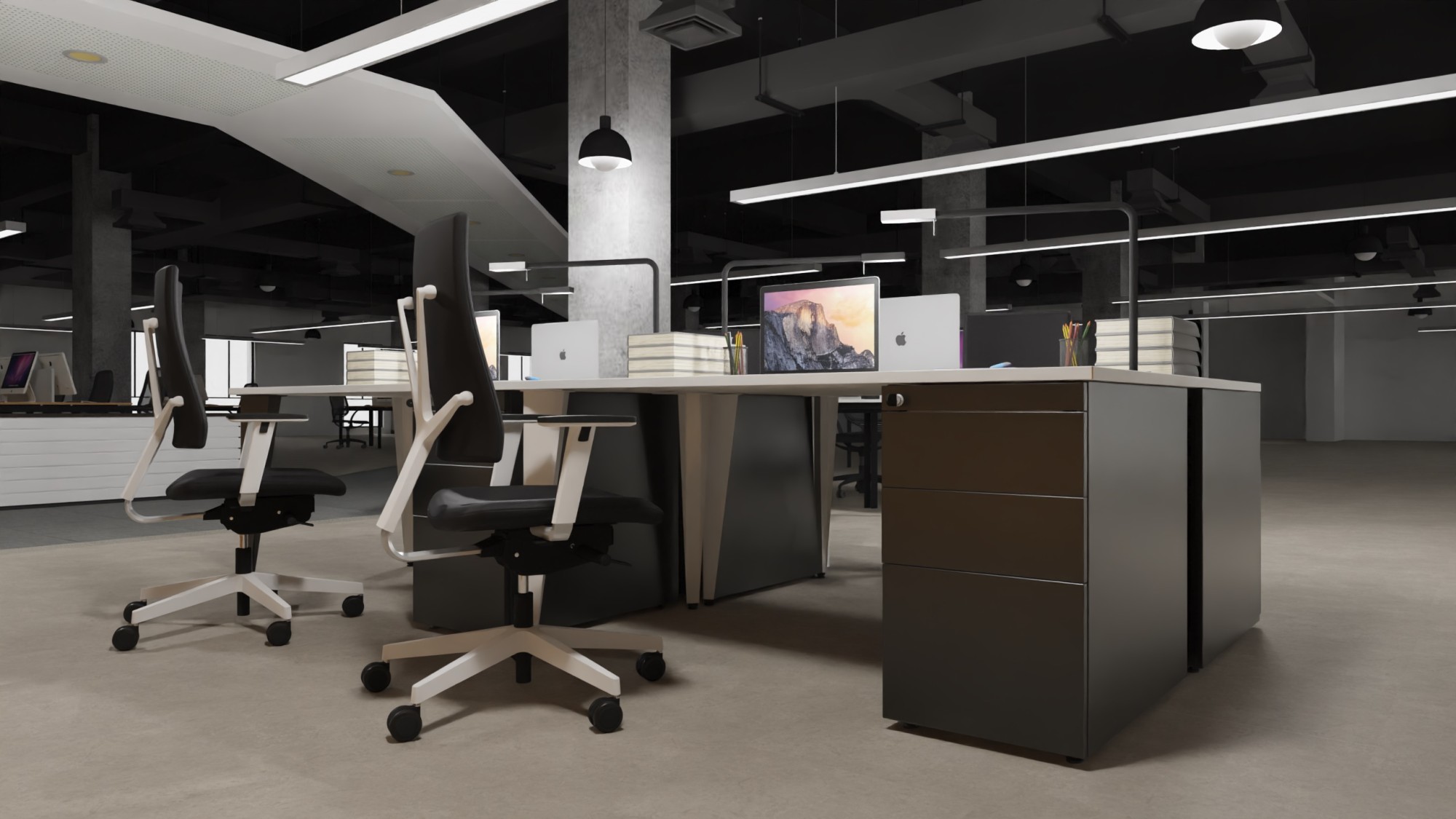 Główna galeria - Kontenerek biurowy stacjonarny duży metalowy Klea 336 ciemnoszary (7)