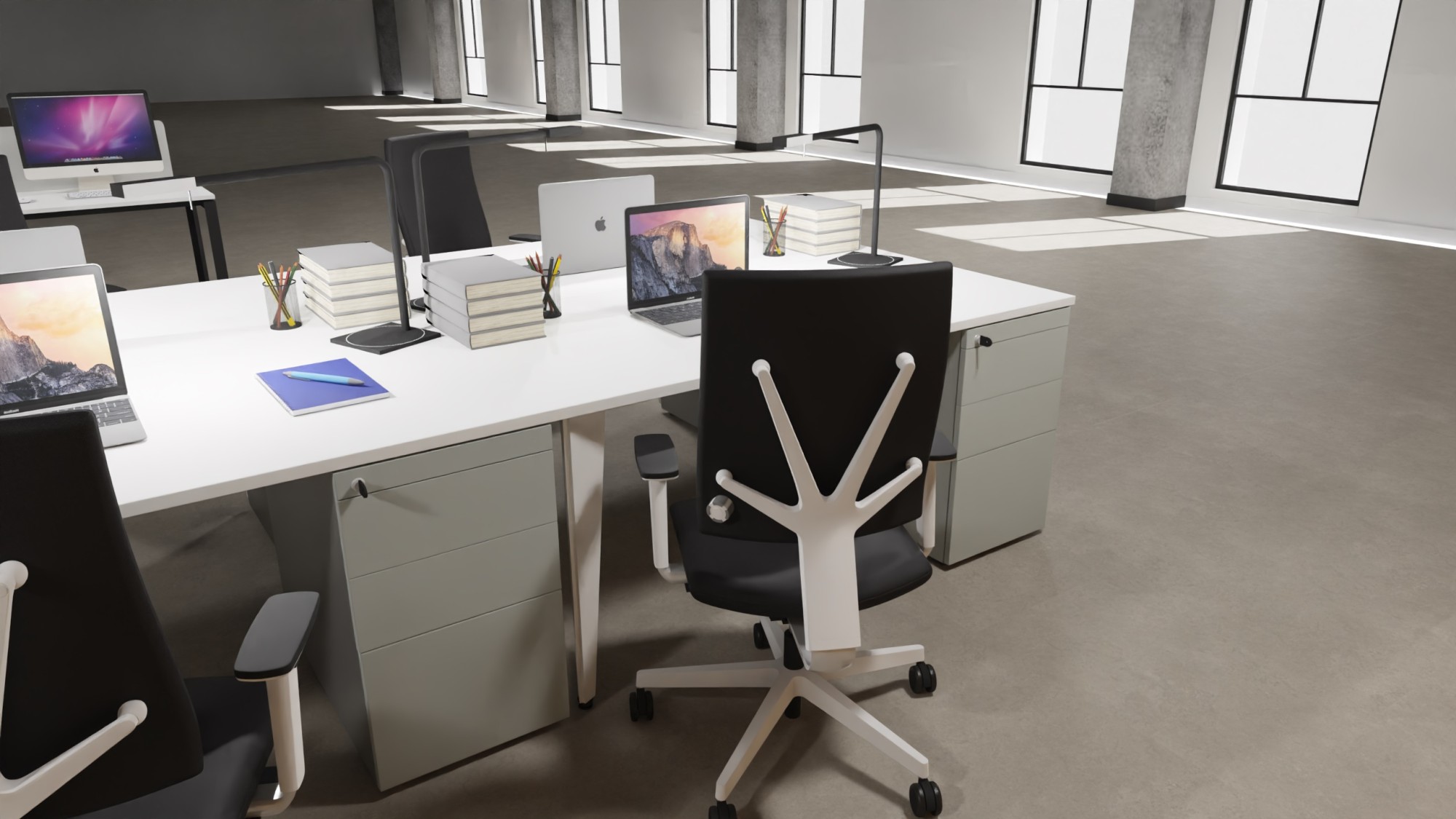 Główna galeria - Kontenerek biurowy stacjonarny duży metalowy Klea 336 szary (3)