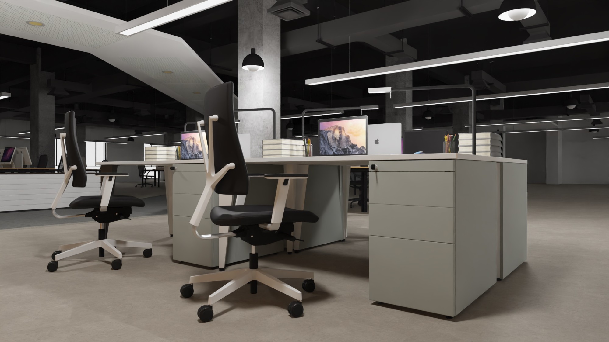 Główna galeria - Kontenerek biurowy stacjonarny duży metalowy Klea 336 szary (4)