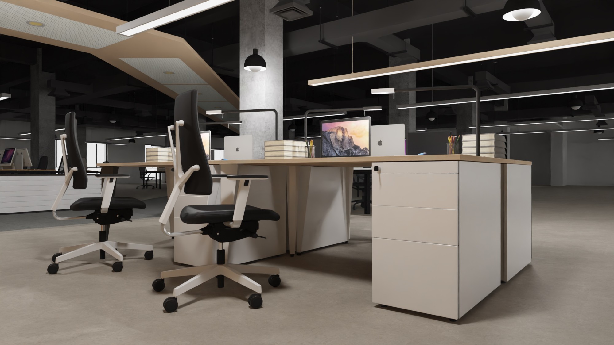 Główna galeria - Kontenerek biurowy stacjonarny duży metalowy Klea 336 biały (4)