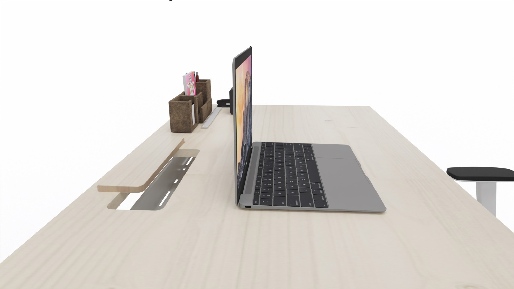 Biurko Conecto 1600x800 firmy Majencia-Nowy Styl, Modrzew biały