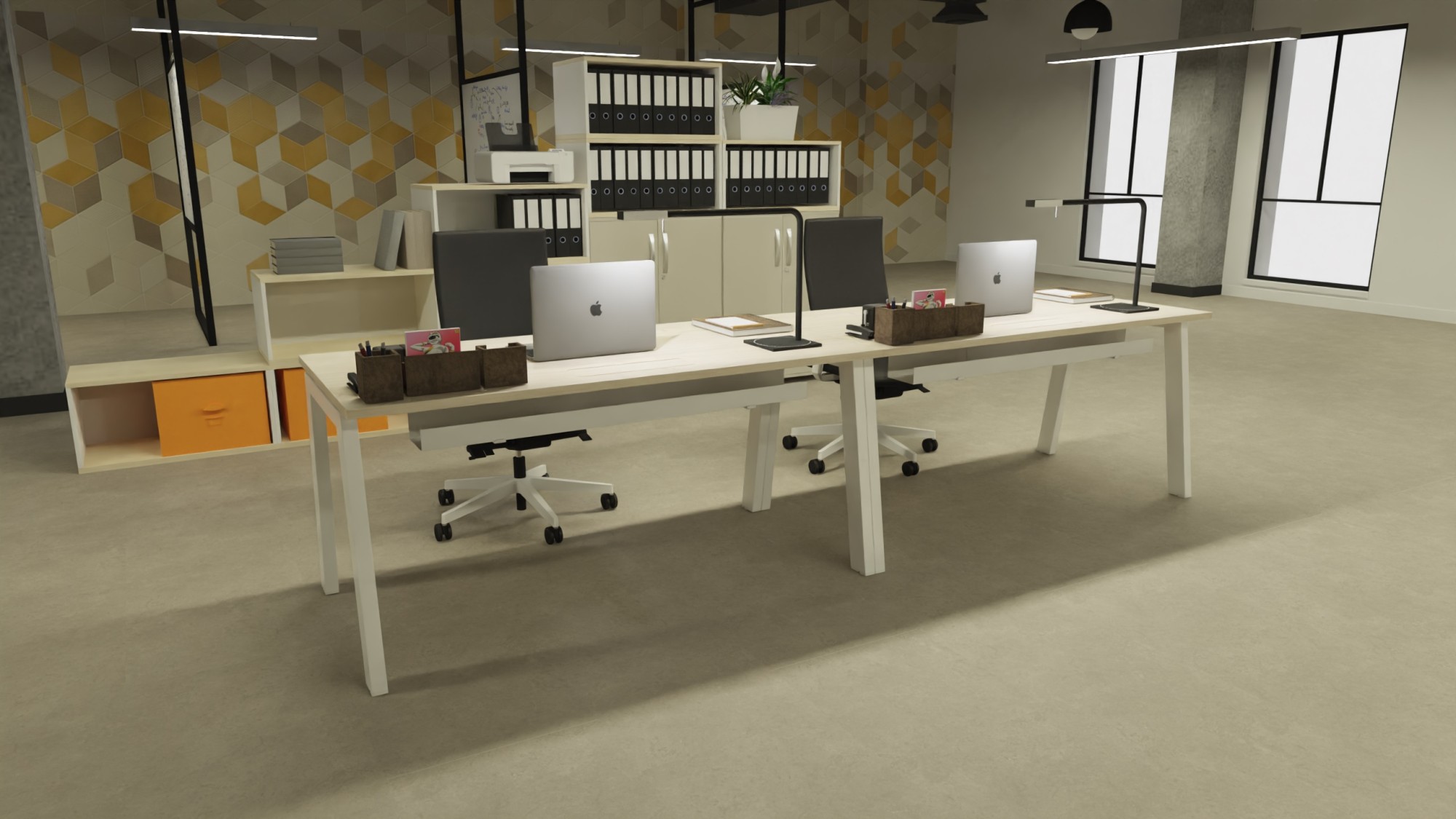 Główna galeria - Biurko Conecto 1600x800 firmy Majencia-Nowy Styl, Modrzew biały (4)