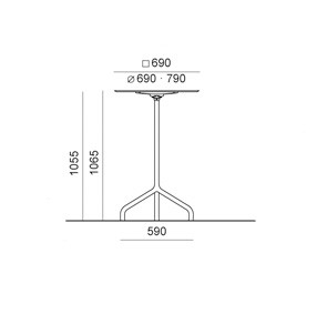 Główna galeria - Okrągły stół barowy Ribaltino Włoskiej marki URBANTIME do ogródków restauracyjnych wysoki 1065 mm (3)