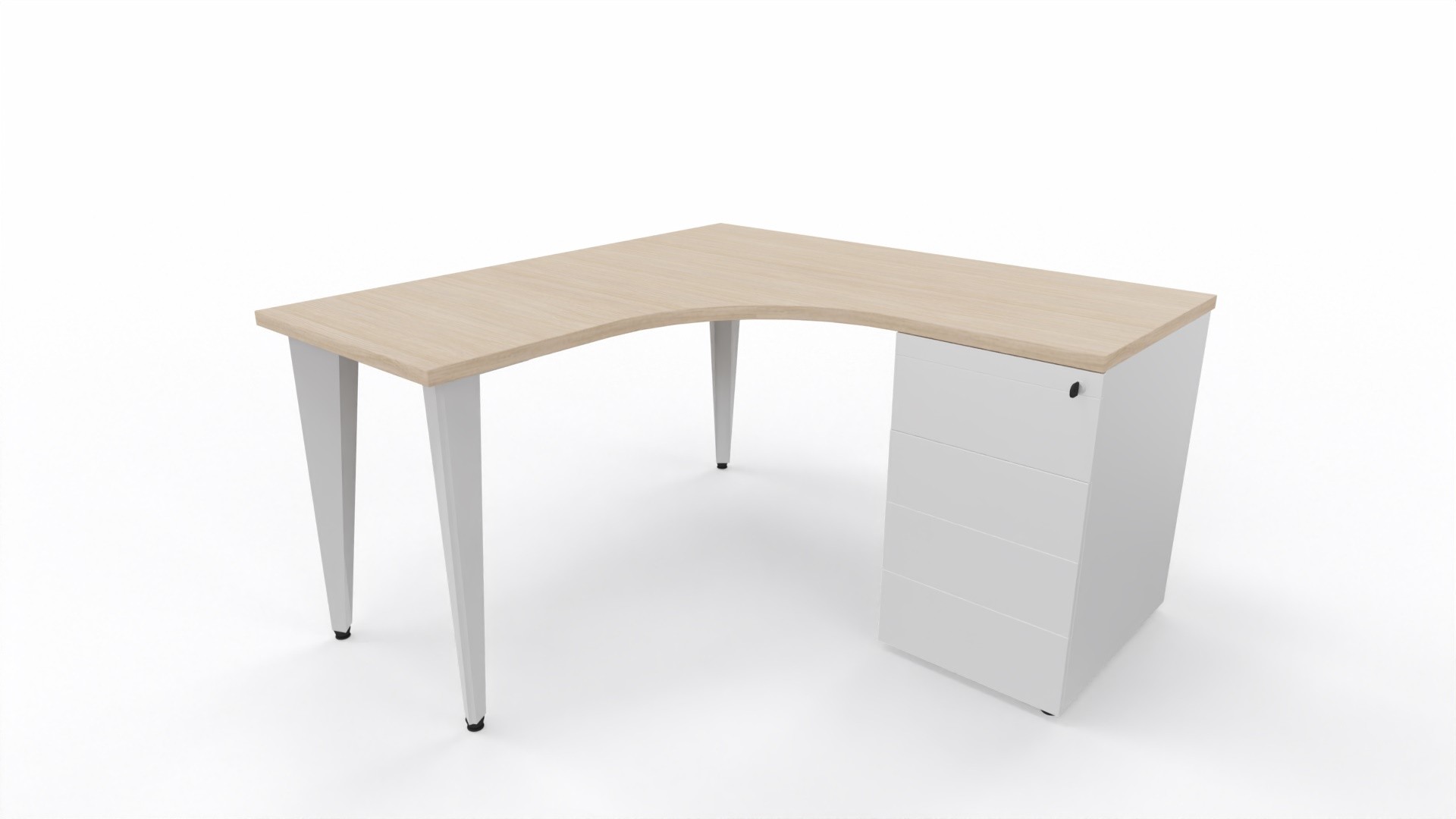 Główna galeria - Biurko narożne Origami firmy Majencia - Nowy Styl 1400 x 1400 x 600 mm z kontenerkiem (2)