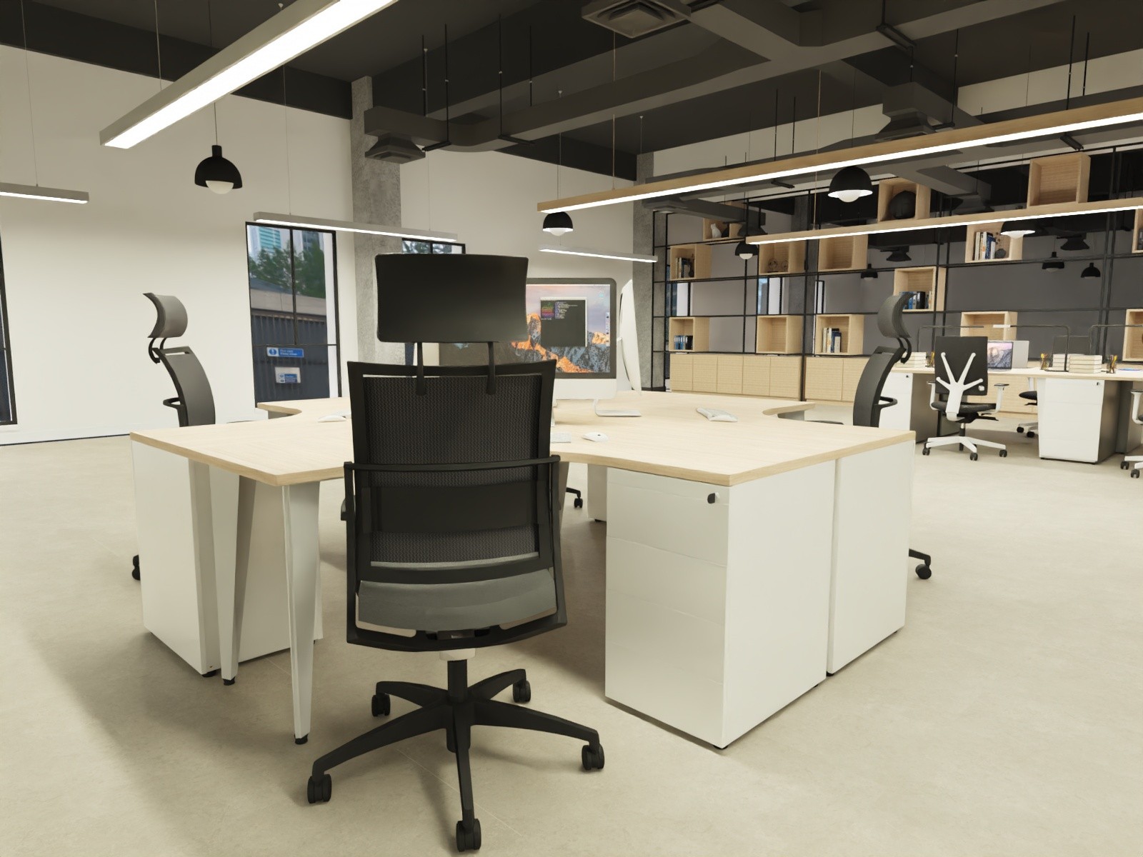 Główna galeria - Biurko narożne Origami firmy Majencia - Nowy Styl 1400 x 1400 x 600 mm z kontenerkiem (5)