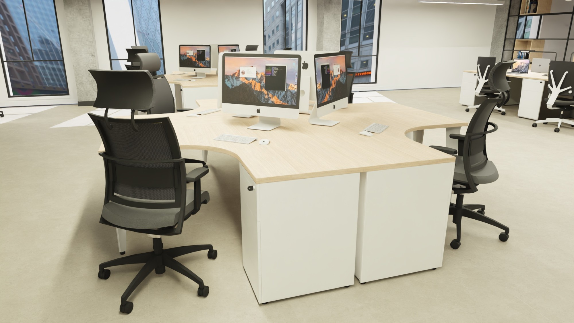 Główna galeria - Biurko narożne Origami firmy Majencia - Nowy Styl 1400 x 1400 x 600 mm z kontenerkiem (7)