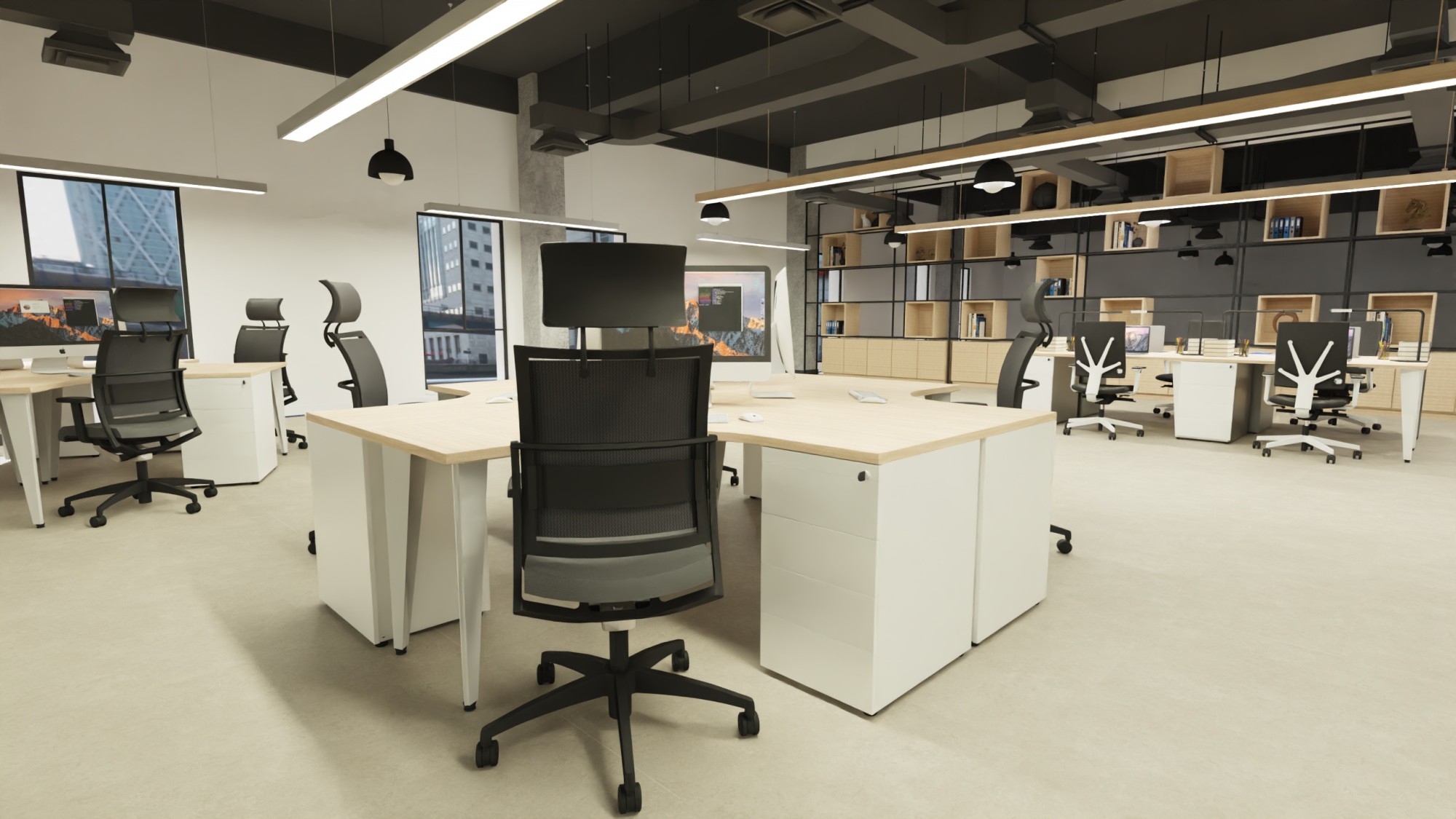 Główna galeria - Biurko narożne Origami firmy Majencia - Nowy Styl 1400 x 1400 x 600 mm z kontenerkiem (8)