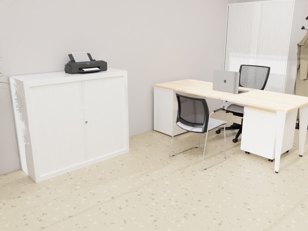 Główna galeria - Szafa metalowa żaluzjowa firmy Majencia-Nowy Styl Basycs 1020x1200 mm - Kolor Srebrny + Klon jasny (5)