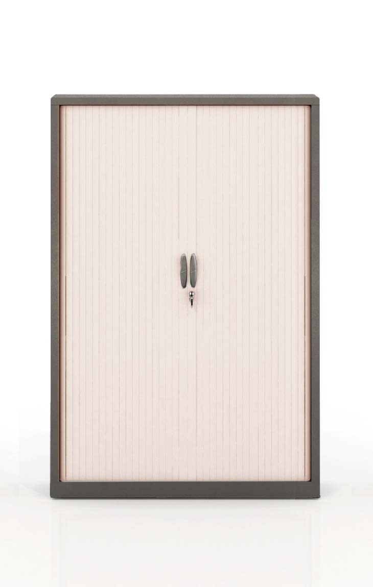 Szafa metalowa żaluzjowa Filea 1680 x 1200 mm - Kolor Ciemnoszary + Beż