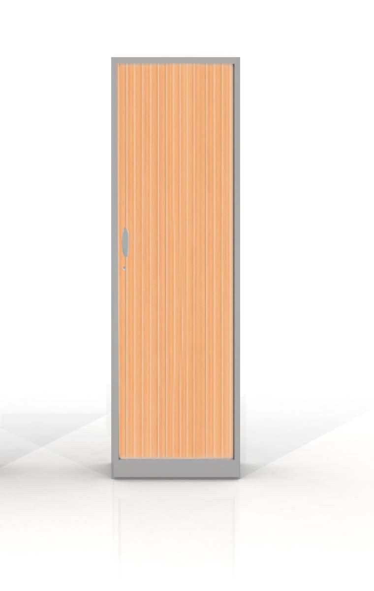 Główna galeria - Szafa metalowa żaluzjowa firmy Majencia-Nowy Styl Filea 1980x600 mm - Kolor Srebrny + Jabłoń (3)