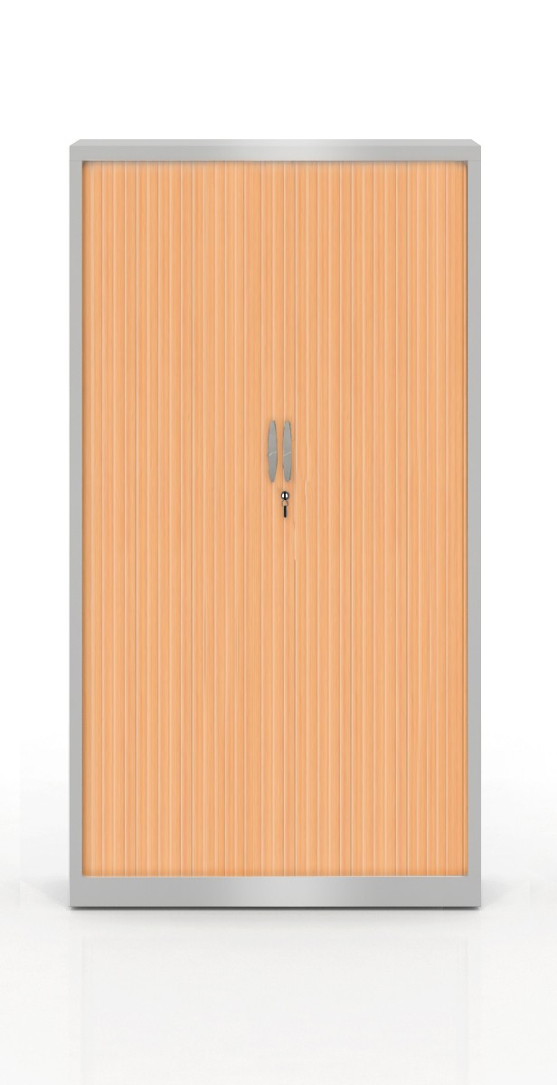 Szafa metalowa żaluzjowa firmy Majencia-Nowy Styl Filea 1980x1000 mm - Kolor Srebrny + Jabłoń