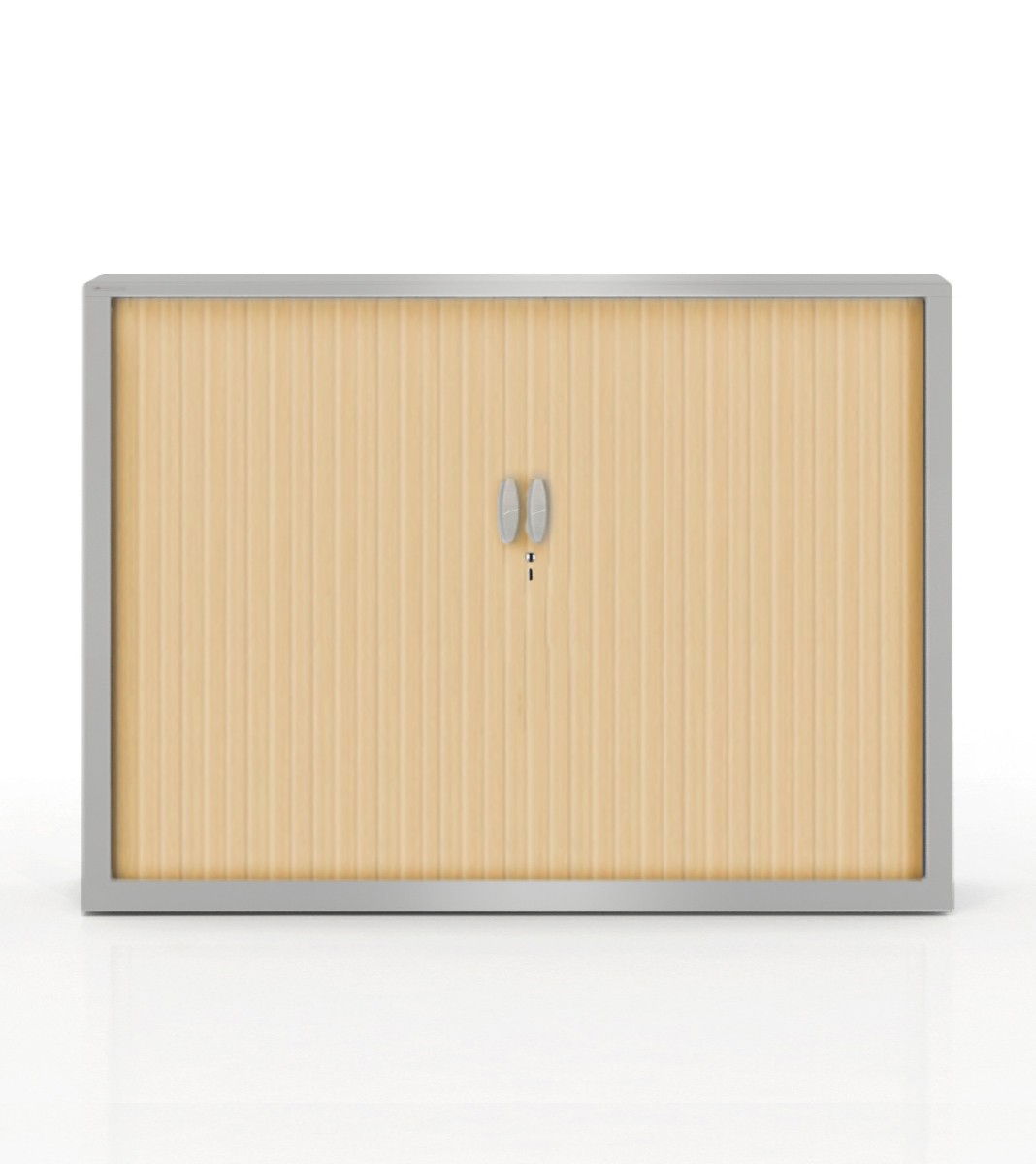 Szafa metalowa żaluzjowa firmy Majencia-Nowy Styl Filea 1020x1200 mm - Kolor Srebrny + Klon jasny