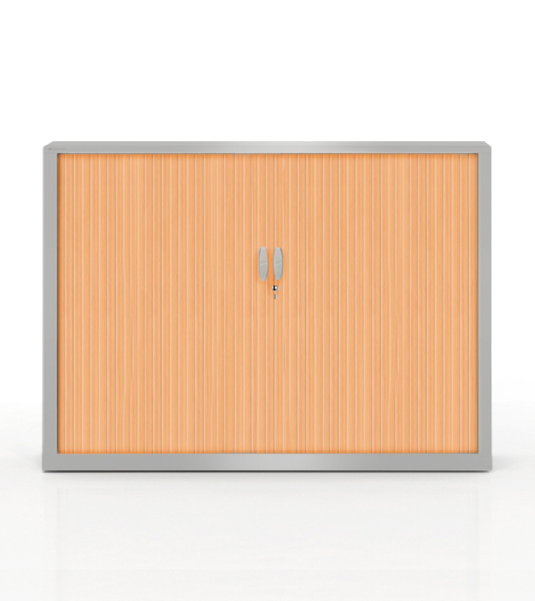 Szafa metalowa żaluzjowa firmy Majencia-Nowy Styl Filea 1020x1200 mm - Kolor Srebrny + Jabłoń