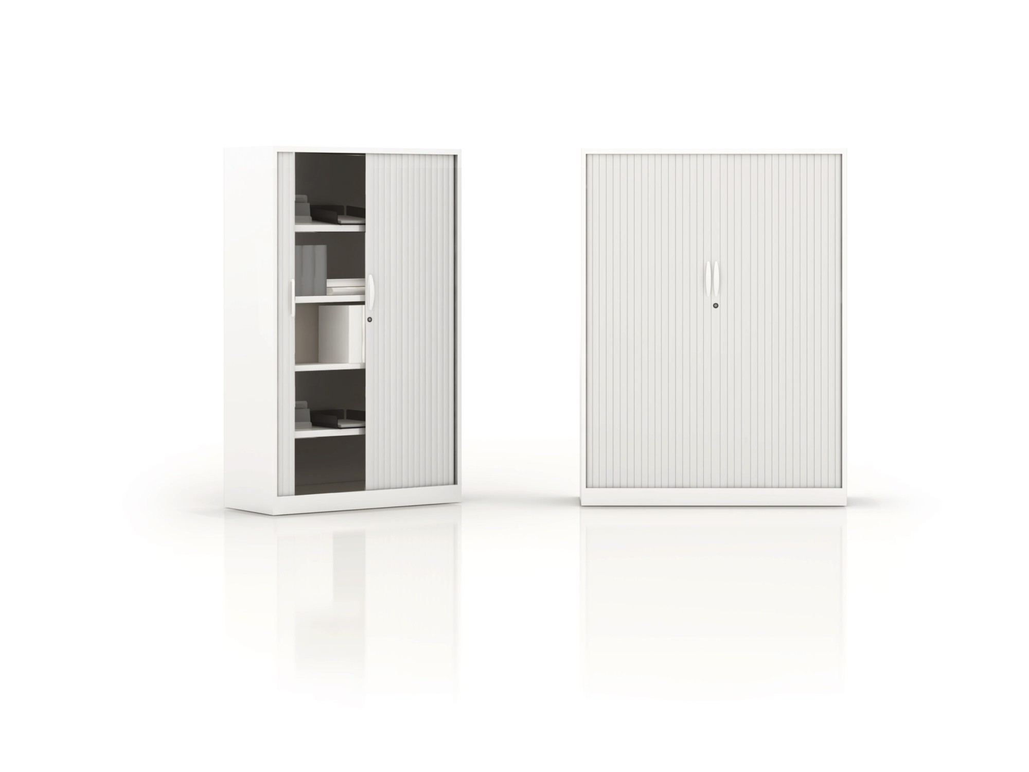 Główna galeria - Szafa metalowa żaluzjowa firmy Majencia-Nowy Styl Filea 1020x1000 mm - Kolor Srebrny + Klon jasny (4)