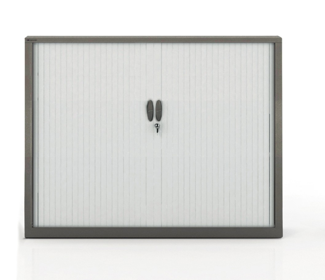 Szafa metalowa żaluzjowa firmy Majencia-Nowy Styl Filea 1020x1000 mm - Kolor Ciemnoszary + Szary