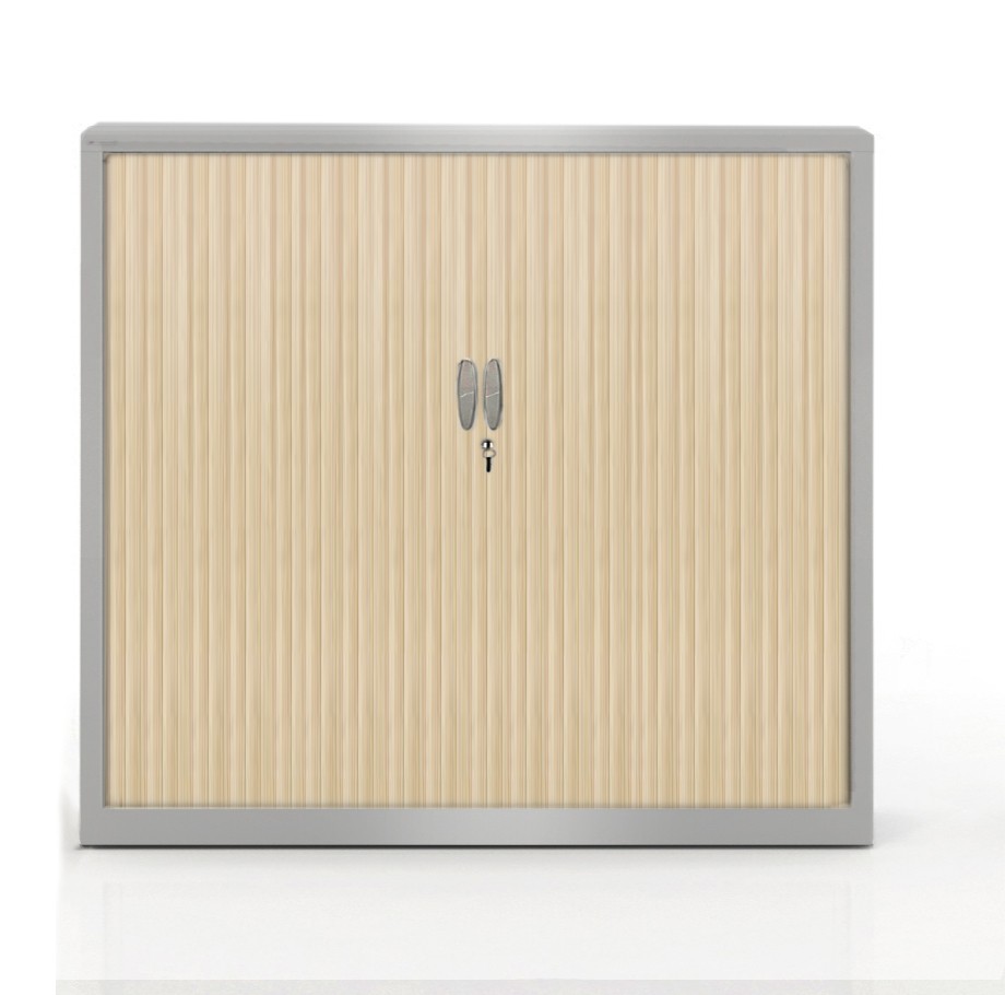 Główna galeria - Szafa metalowa żaluzjowa firmy Majencia-Nowy Styl Filea 1020x800 mm - Kolor Srebrny + Dąb (2)