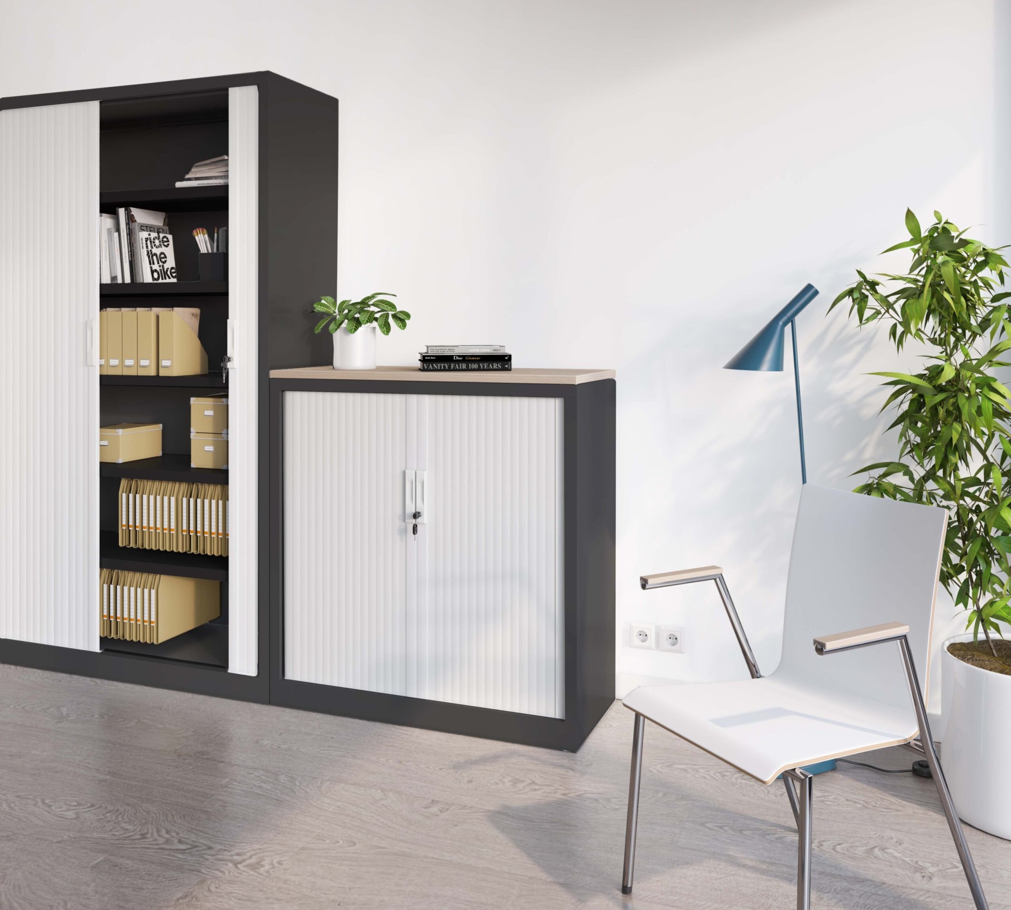 Główna galeria - Szafa metalowa żaluzjowa firmy Majencia-Nowy STYL Basycs 700x1200 mm - Kolor Srebny + Szary (6)