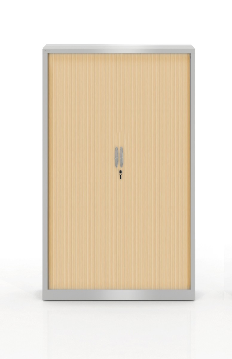 Szafa metalowa żaluzjowa firmy Majencia-Nowy Styl Ecozen 1980x1200 mm - Kolor Srebrny + Klon jasny