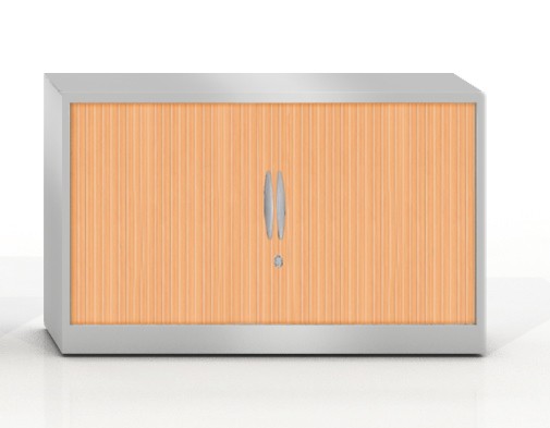 Szafa metalowa żaluzjowa Ecozen 700x800 mm - Kolor Srebrny + Jabłoń