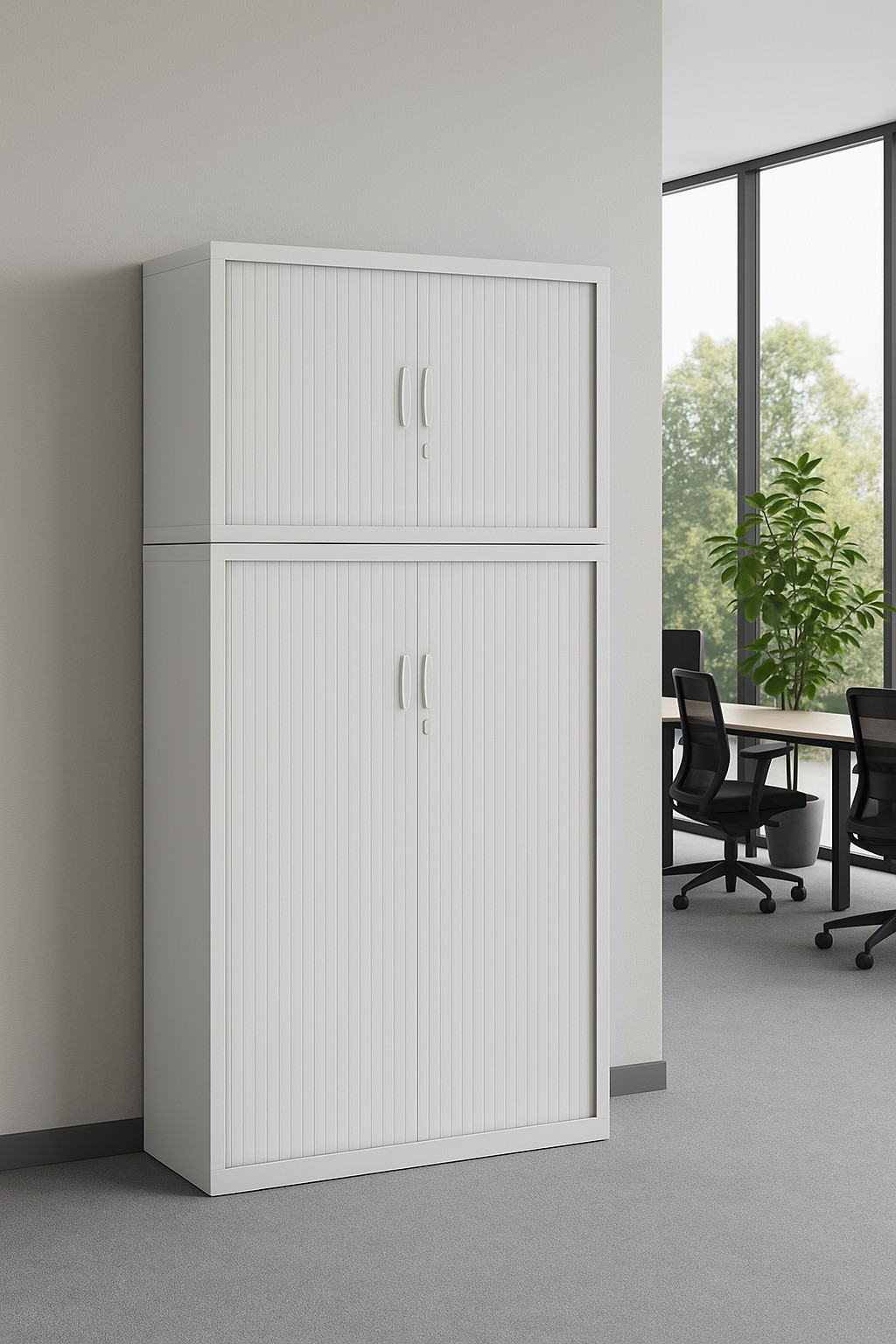 Główna galeria - Szafa - nadstawka - metalowa żaluzjowa firmy Majencia-Nowy Styl Filea 500x1000 mm - Kolor Biały (3)