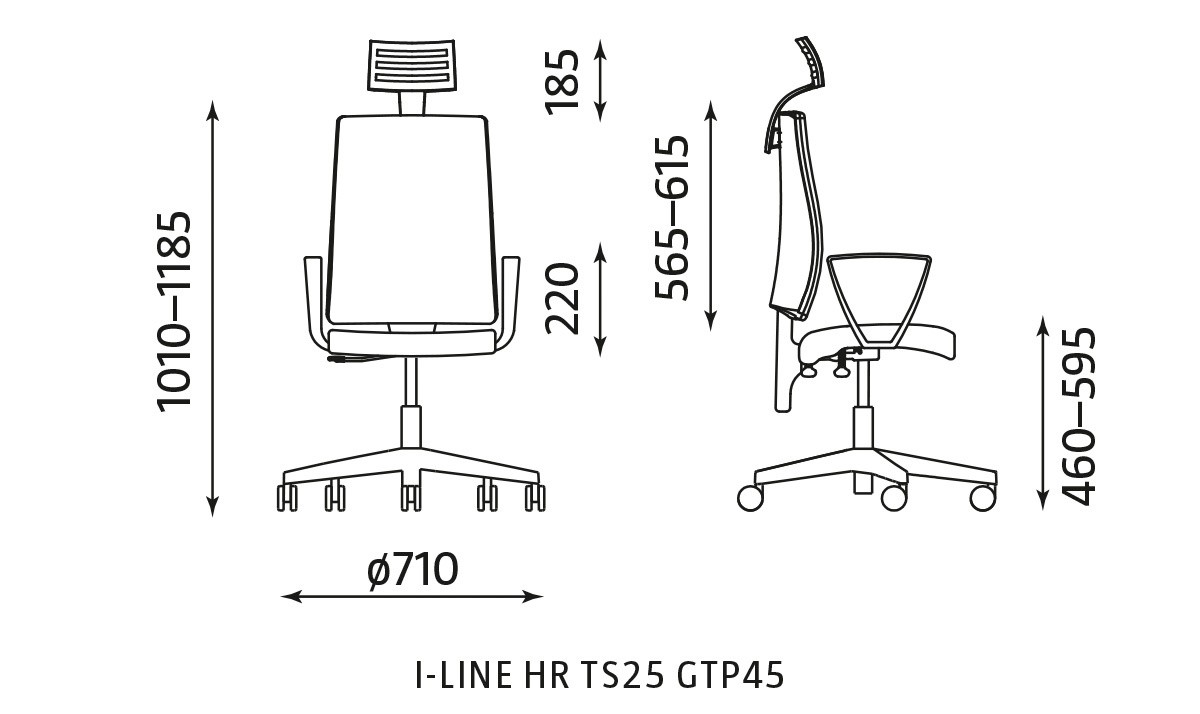 Główna galeria - Krzesło pracownicze I-LINE HR TS25 GTP45 (2)