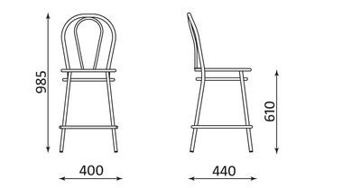Główna galeria - Stołek barowy TULIPAN 78 WOOD (2)