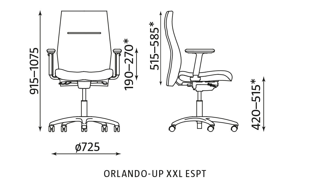 Główna galeria - Krzesło pracownicze ORLANDO-UP XXL ESPT (2)